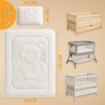Totsy Baby Kinderbettdecke 120x90 cm mit Kissen – Ganzjahresdecke Steppdecke Weiss – Bild 3