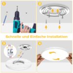 OUILA LED Deckenleuchte Ø30cm 24W 2400lm – Flache Badlampe IP44 Wasserdicht – Bild 7