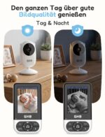 GHB Babyphone mit Kamera 2,8 Zoll – Infrarot-Nachtsicht & 35h Akkulaufzeit – Bild 6