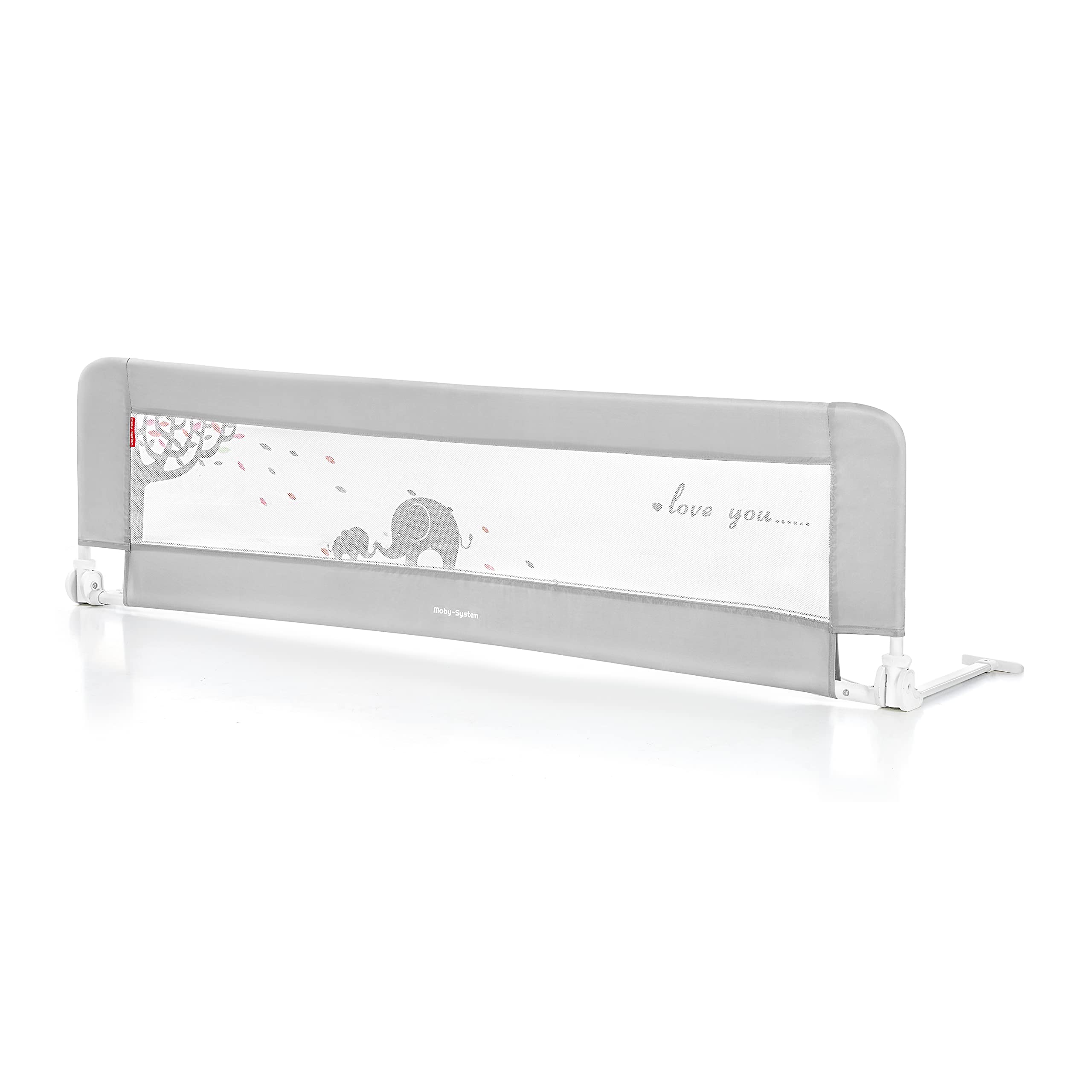 Moby-System Klappbares Bettschutzgitter 150x42 cm – Sicherer Rausfallschutz mit Gurten