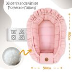 Babynestchen 90x50 cm Baumwolle – Schmutziges Rosa Kokon für Neugeborene – Bild 3
