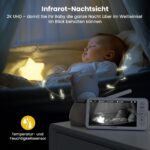ieGeek 2K Babyphone mit 2 Kameras & 5" Display – WLAN Nachtsicht & Bewegungserkennung – Bild 2