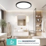 OUILA LED Deckenlampe 18W 4000K – Flache Schwarze Deckenleuchte 22cm für Küche, Bad & Wohnzimmer, 2er Set – Bild 6