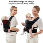 Babytrage vrbabies ab Geburt bis 15 kg – Ergonomische Tragehilfe mit 3D-Netz & verstellbarem Kopfstütze – Bild 5