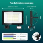 Viugreum 2er-Set 150W LED Aussenstrahler mit Bewegungsmelder – 15000 lm Flutlicht IP67 – Bild 6