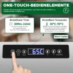 Kwasyo Dörrautomat Edelstahl 6 Etagen – Temperaturregler 30-90°C mit Timer & Rezeptheft – Bild 4