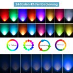 ECOWHO RGB LED Gartenbeleuchtung 21m mit Fernbedienung & Timer – IP65 wasserdicht (6er Set) – Bild 3
