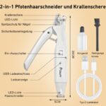 POIIOPY 2-in-1 Pfoten Haartrimmer & Krallenschere mit LED – Profi-Fellpflege für Hunde & Katzen – Bild 6