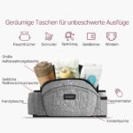Momcozy Hüfttrage mit 3D-Bauchschutz bis 20 kg – Ergonomische Babytrage Grau M – Bild 4