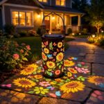 Eznaobo Sonnenblumen Solar Laterne – Farbenfrohe Gartenbeleuchtung IP65 wasserdicht