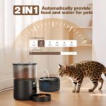 VOUAAOOD 2-in-1 Futterautomat & Katzenbrunnen – Programmierbar mit 6 Mahlzeiten für Katzen – Bild 2