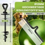 Bodenanker Hund ø 12mm – Erdanker bis 220 lbs für grosse Rassen – Bild 2