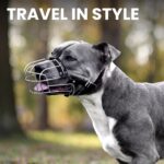 BRONZEDOG Metallmaulkorb für grosse Hunde – Edelstahl Drahtkorb mit Lederriemen – Bild 7