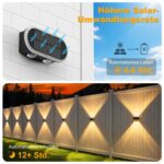 Hiromeco 4er-Set Solar Wandleuchten mit Up&Down-Licht – IP65 wasserdicht für Garten – Bild 3