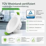 GY LED Einbaustrahler 3.5W 230V dimmbar – TÜV zertifiziert, IP44, 3CCT, 12er Set – Bild 2