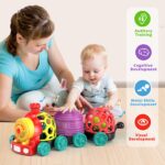 MOONTOY 3-in-1 Rassel-Zugspielzeug – Interaktives Babyspielzeug für 6–24 Monate – Bild 4
