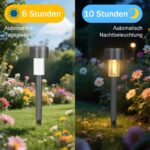 Beuaati 12er-Set Solar-Gartenleuchten Warmweiß – IP65 Solarleuchten für Garten & Terrasse – Bild 2