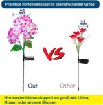 DooYard Solar Hortensie Gartenleuchten 3er Set – Farbwechsel & Zwei Lichtmodi – Bild 3