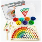 ZUNIPLEX Montessori Holzspielzeug ab 3 Jahren – Farb-Sortier- & Stapelspiel für frühe Entwicklung