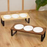 GUUSII HOME Erhöhter Katzennapf 3er Set – Ergonomische Futterstation aus Bambus & Keramik – Bild 7