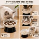 PTOBER Antischlingnapf Katze Keramik erhöht – Labyrinth-Futternapf für gesundes Fressen – Bild 3