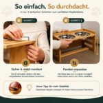 CANIMO Hundenapf erhöht – Ergonomische Futterstation mit Edelstahlnäpfen für Hunde bis 25 kg – Bild 5