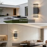 YOVGQOLV Up-Down Außenwandleuchte IP54 – Anthrazit Wandlampe mit 2×5W GU10 LED – Bild 2