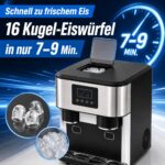 Tubisku 3-in-1 Eismaschine mit Wasserspender & Eiscrusher – 16 Eiswürfel in 7-9 Min – Bild 5