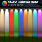 4er Set Solar Wandleuchten mit RGB 9 Farben & 11 Modi – IP65 Zaunbeleuchtung für Garten – Bild 4