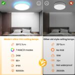 Tyreses LED Deckenleuchte Ø30cm Dimmbar – RGB Farbwechsel mit Fernbedienung für jeden Raum – Bild 4