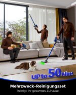 Ivormentico Akku Staubsauger 550W mit 50 Min Laufzeit – Kabelloses Reinigungssystem mit 8-Schicht-Filter – Bild 6