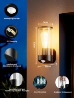 brightower Außenwandleuchte mit Bewegungsmelder – Aluminium Wandleuchte IP65 für Garten – Bild 6