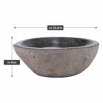 Divero Vogelbad Naturstein grau 23,5x9cm – Massives Vogeltränke für Garten & Terrasse – Bild 2