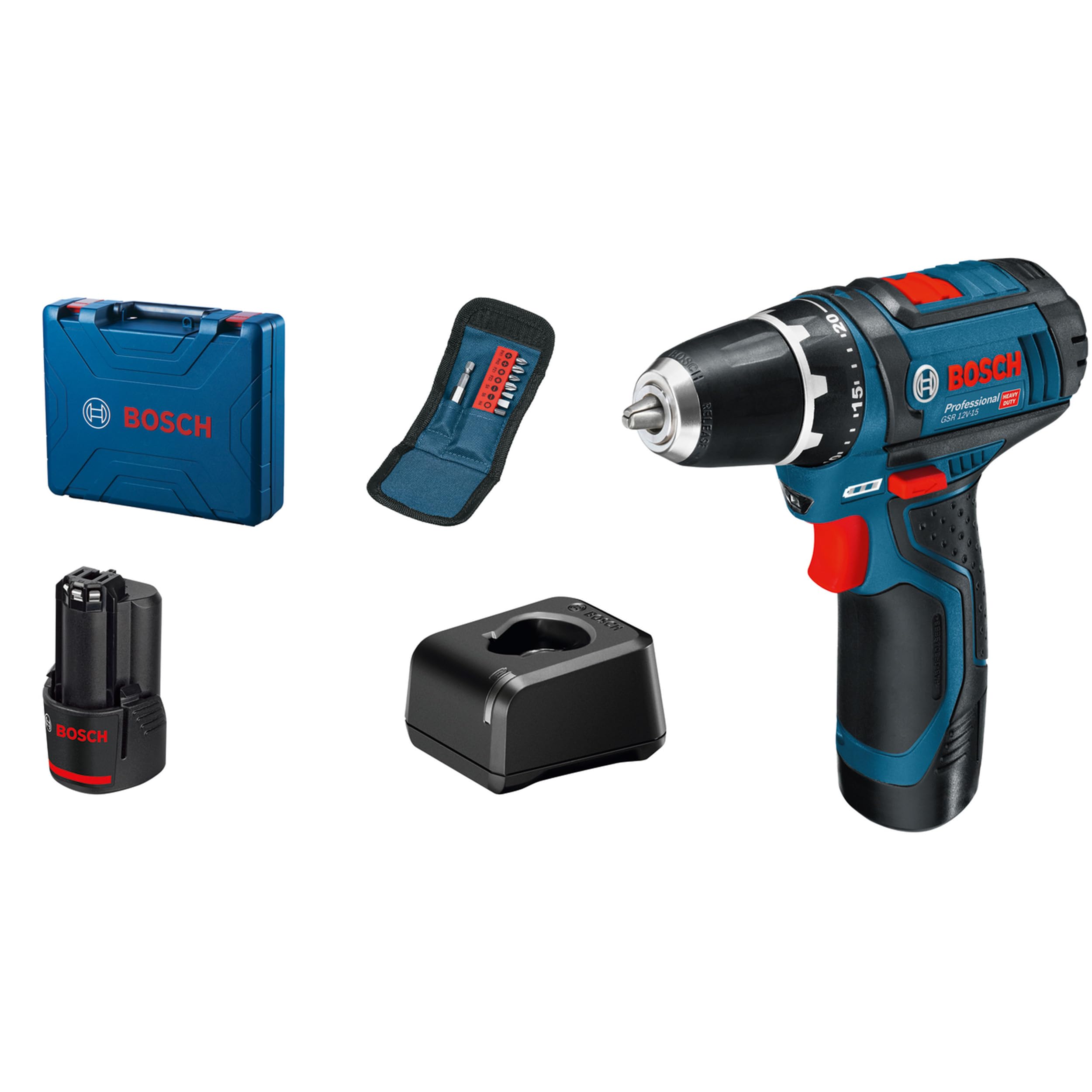 Bosch Professional GSR 12V-15 Akku-Bohrschrauber – 30 Nm Drehmoment für Handwerk & Heimwerker