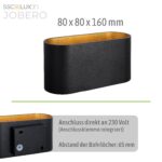 SSC-LUXon JOBERO Wandleuchte 2er Set – Up & Down G9 Schwarz-Gold – Bild 5