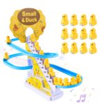 OCCOUMR Elektrische Treppensteiger-Enten 12er Set – Spielzeug mit LED & Musik für Kinder