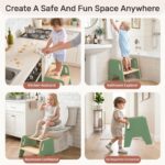 WINGYZ Tritthocker Kinder 2 Stufen aus Holz – Sicherer Kinderhocker mit verstellbarer Höhe – Bild 7