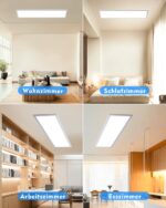 GIACOMO LED-Deckenleuchte 100x25cm, 36W 3600lm Neutralweiss 4000K – Flaches Panel für Wohn- & Schlafzimmer – Bild 6