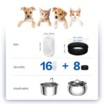 Ersatzfilter-Set für TOMXCUTE Katzenbrunnen – 16 Kohlefilter & 8 Vorfilterschwämme – Bild 2