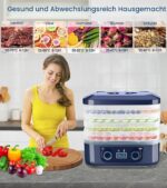 YEITBY Dörrautomat mit 5 Einlegeböden – Temperaturregler 35–70°C & Timer für Fleisch, Gemüse, Früchte – Bild 6