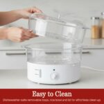 Classic Cuisine Elektro-Dampfgarer mit Timer – Multifunktionales Dampfgerät für gesunde Küche – Bild 6
