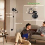 Kimjo Wandleuchte E14 mit Schalter & Stecker – Schwenkbar, 1,5m Kabel, Schwarz – Bild 4