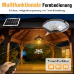 ChunHee Solar-Hängelampe IP65 mit 4400 mAh – Kabellose Beleuchtung für Schuppen & Garage – Bild 2