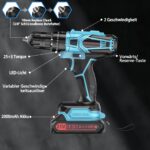 ENRIPRT 21V Akkuschrauber-Set mit 2×2Ah Akkus – 45 Nm Drehmoment für Profi & DIY – Bild 6