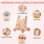 ROBUD Lauflernwagen Holz Rosa – 8 Aktivitäten für sichere erste Schritte ab 12 Monaten – Bild 5