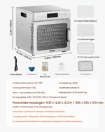 VEVOR Dörrautomat 8 Schalen 400W – Profi-Futtertrockner mit Temperaturregelung & Timer – Bild 7