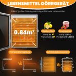 VarmBake Dörrautomat Edelstahl 10 Etagen – 0.84 m² Dörrfläche mit 800W & Temperaturregelung – Bild 4