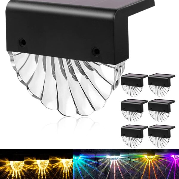 Bellanny 6er Set Solar Wandleuchte – Warmweiss & Farbwechsel für Garten & Terrasse IP65