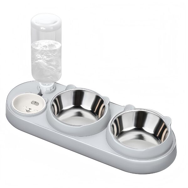 Marchul 3-in-1 Katzennapf mit Wasserspender – Erhöhter Futternapf & Edelstahl für Katzen