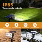 btfarm 4er Set Solar-Strahler mit Bewegungsmelder – 3 Modi & IP65 Wasserdicht für Garten – Bild 5